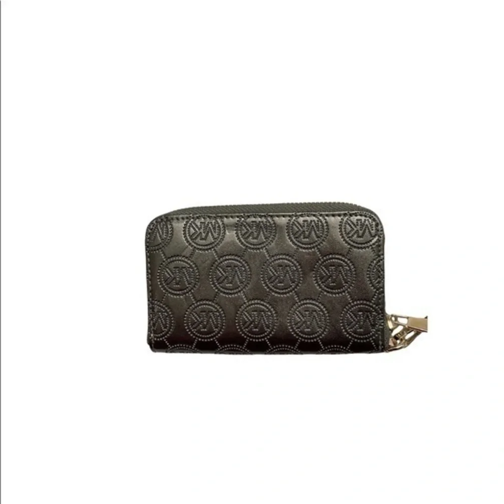 Michael kors silver logo wristlet wallet